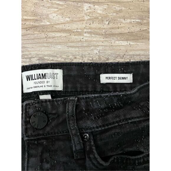 William Rast Stretch Perfect Skinny Jean Textured Black Sculpting Uplift Size 26 - Picture 4 of 8